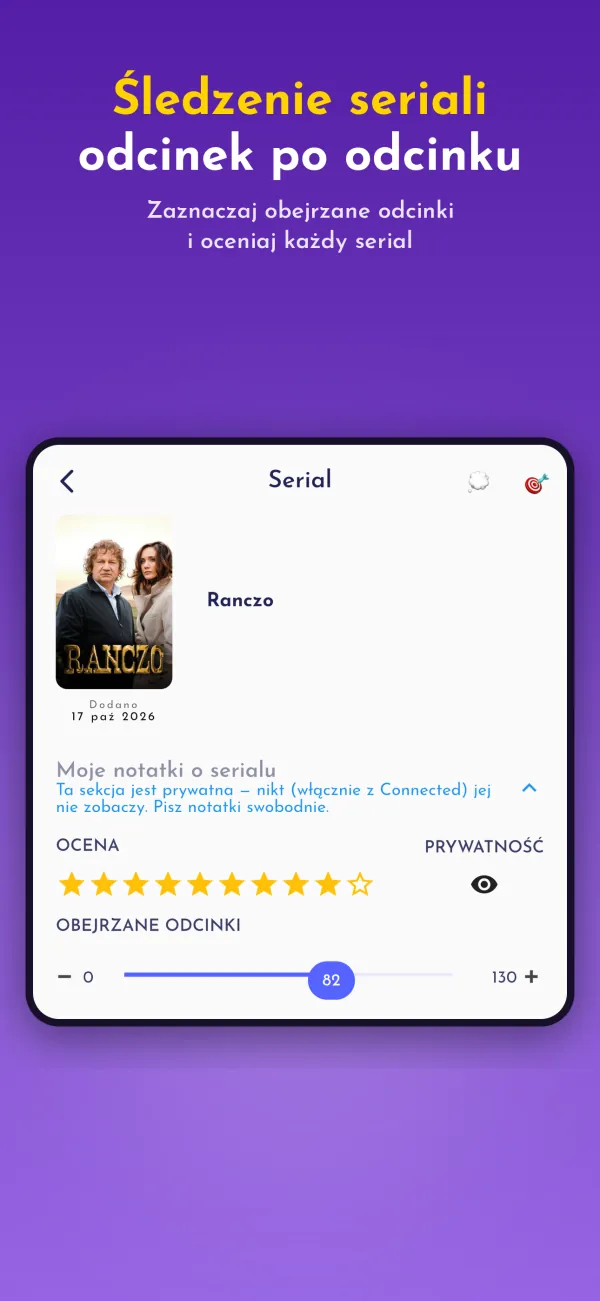 Śledzenie seriali odcinek po odcinku. Zaznaczaj obejrzane odcinki i oceniaj każdy serial